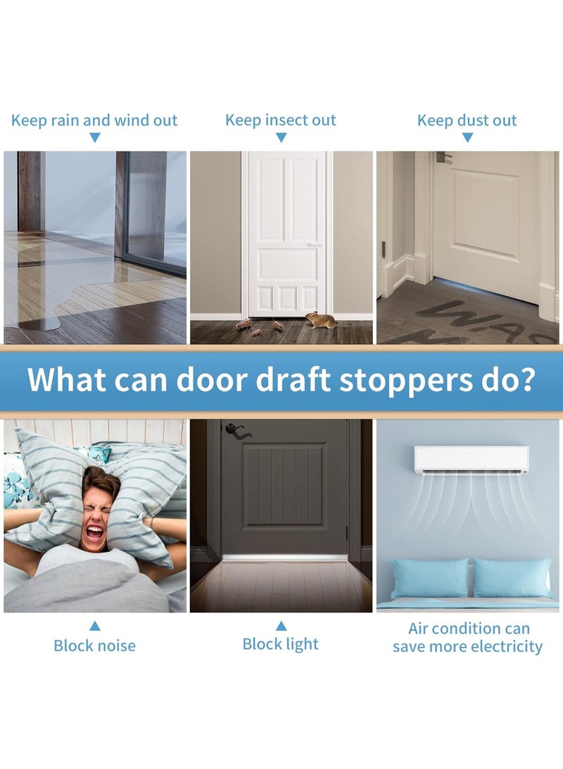 2 Pack Door Draft Stopper, Soundproof Door Sweep Weather Stripping for Doors, 2" W x 39" L, Grey - Image 4